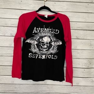 Avenged Sevenfold A7X Deathbat Baseball Tee Size Large